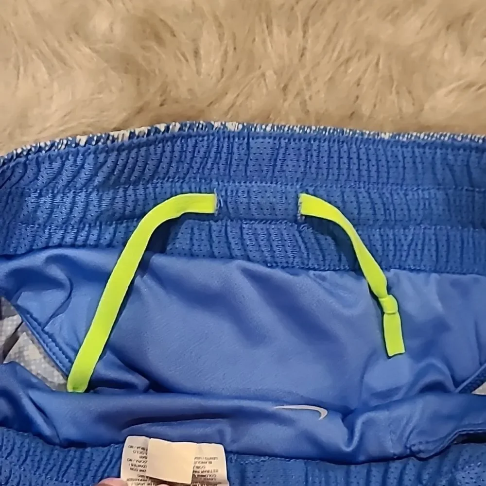 Nike womens blue and lime green work put shorts size small‎